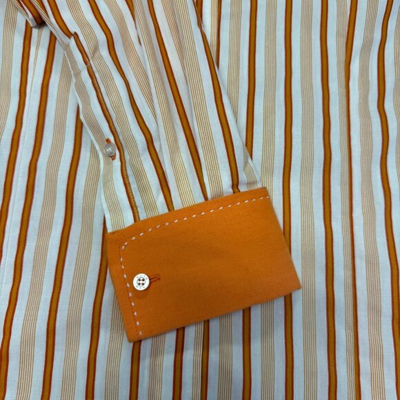 NWT Raw Blue Striped Button-Up Shirt Sz XL Retro Vintage Style Long Sleeve - Picture 6 of 9